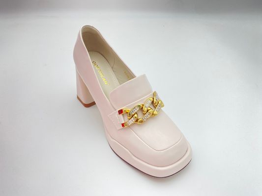 النساء يرتدين كعبًا عاليًا أبيضًا مع قمة سميكة وسهلة إزالة الصيف للسيدة